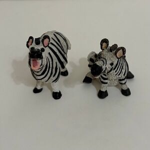 Vintage Pete Apsit NOAH'S ARK Set Two 2 Zebras Zoulou Zoe Zebra Animal Figures